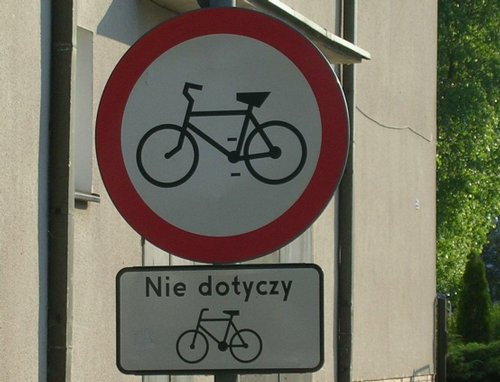 śmieszne zdjęcia i obrazki - zakaz rowerom.bmp