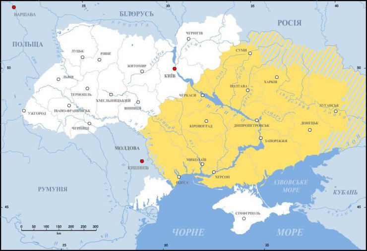 ZGRANE - Ukraine-Dyke Pole Przybliżona lokalizacja Dzikich Pól na mapie współczesnej Ukrainy.jpg