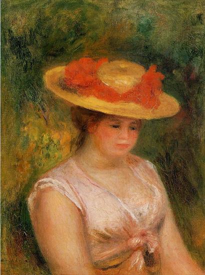 PIERRE AUGUSTE RENOIR - Young Woman in a Straw Hat 04.jpg