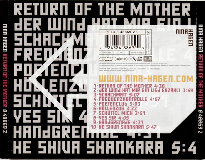 Nina Hagen - Return of the Mother - 2000 - Nina Hagen - Return Of The Mother - back.jpg