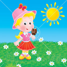 Lato - 70302-Royalty-Free-RF-Clipart-Illustration-Of-A-Little-Blond-Girl-Eating-A-Popsicle-On-A-Hot-Day.jpg