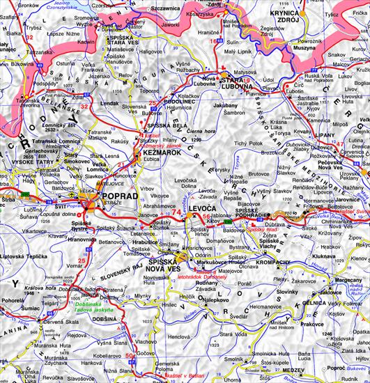 Słowacja - Spisz mapa samochodowa.bmp