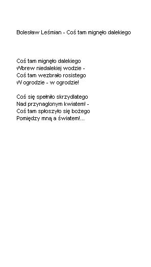 Poezja - Bolesław Leśmian - Coś tam mignęło dalekiego.JPG