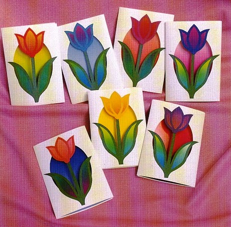 pomysły wyszukane różne - tulipany z cieniowanej bibuły.jpg
