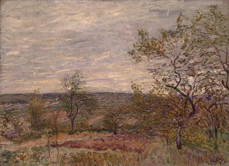 Alfred Sisley - Windy Day at Veneux also known as La campagne aux Environs de Veneux.jpg