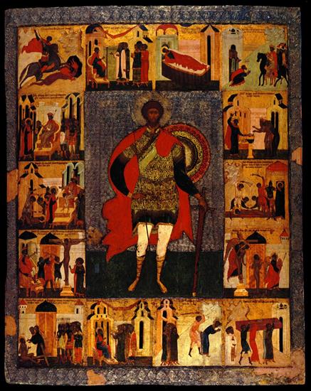 Stare ikony rosyjskie - 1475-1500  Saint Thodore Stratilate avec des scnes de sa vie  nmd.jpg